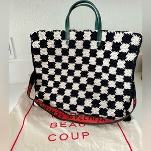 Clare V -Summer Simple Tote 
Crochet Checkers